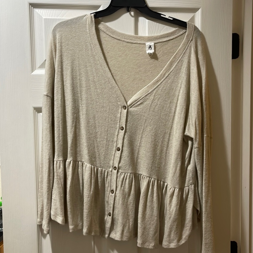 Rayon/Nylon peplum top